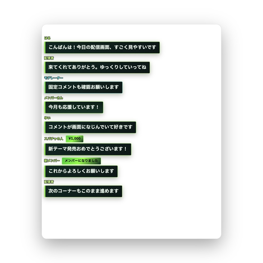 【OBS/YouTube Live対応】コメントCSS - Cyber Lime