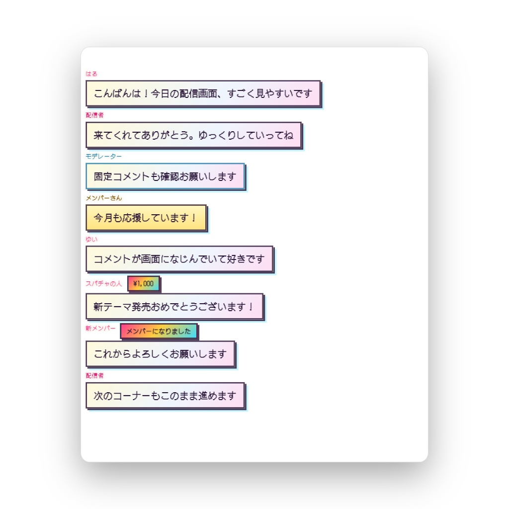 【OBS/YouTube Live/Twitch対応】コメントCSS - Retro Arcade