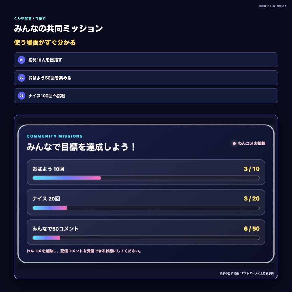 【わんコメ・OBS】みんなの共同ミッション