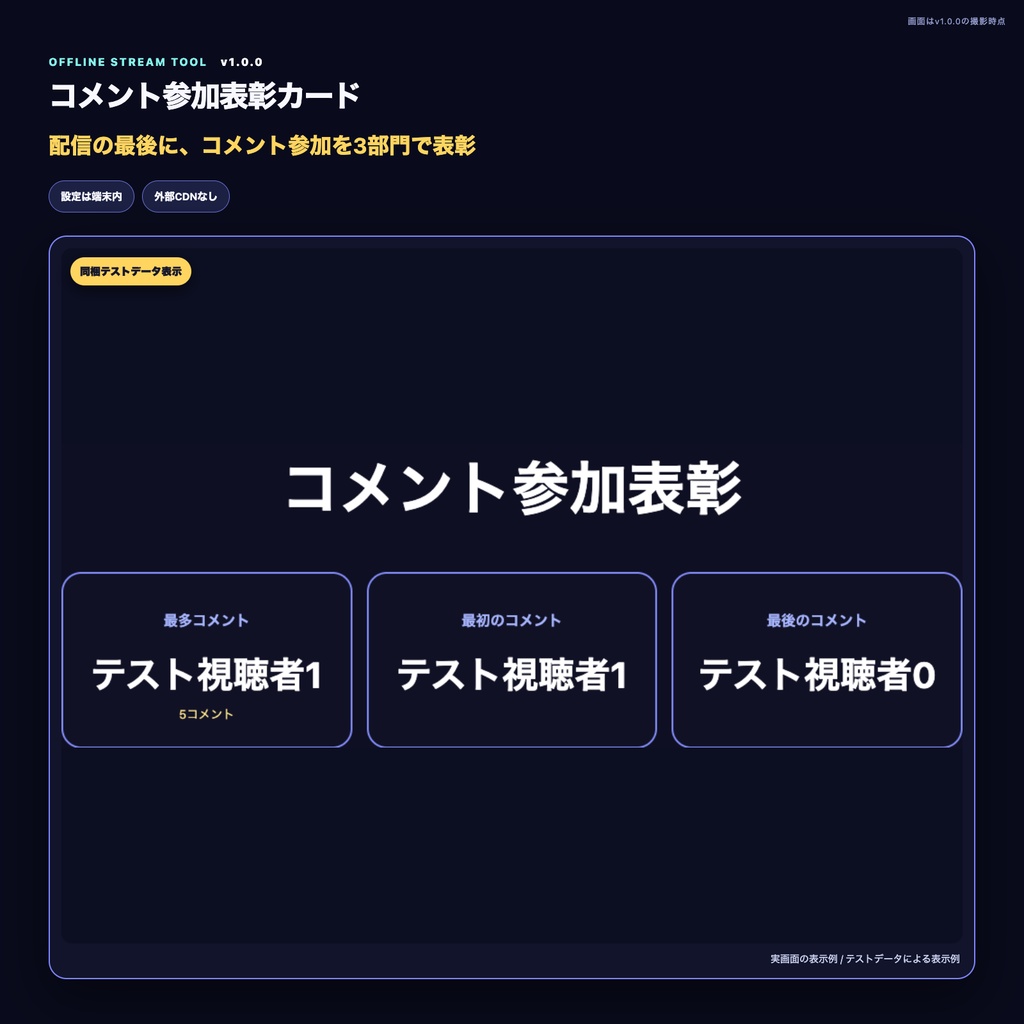 【わんコメ・OBS】コメント参加表彰カード