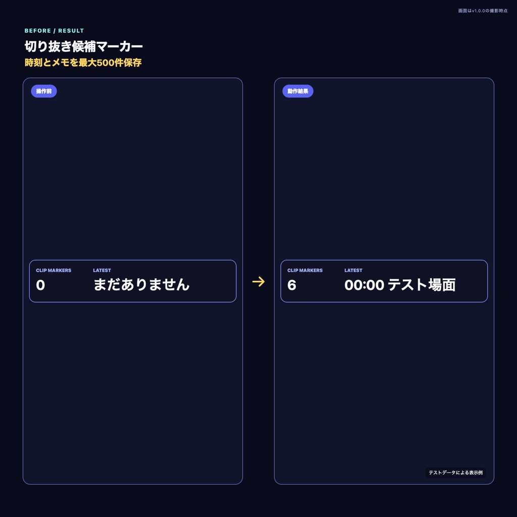 【わんコメ・OBS】切り抜き候補マーカー
