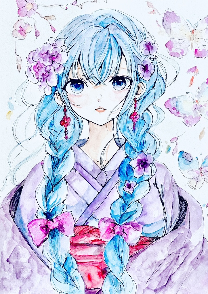 【A4額装原画】いろにとけて