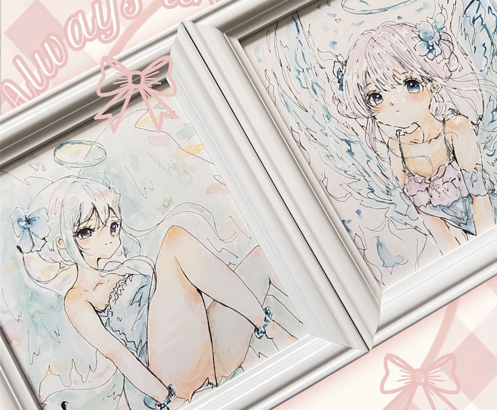 ミニ色紙原画 Angels of Happiness (2枚特別セット)