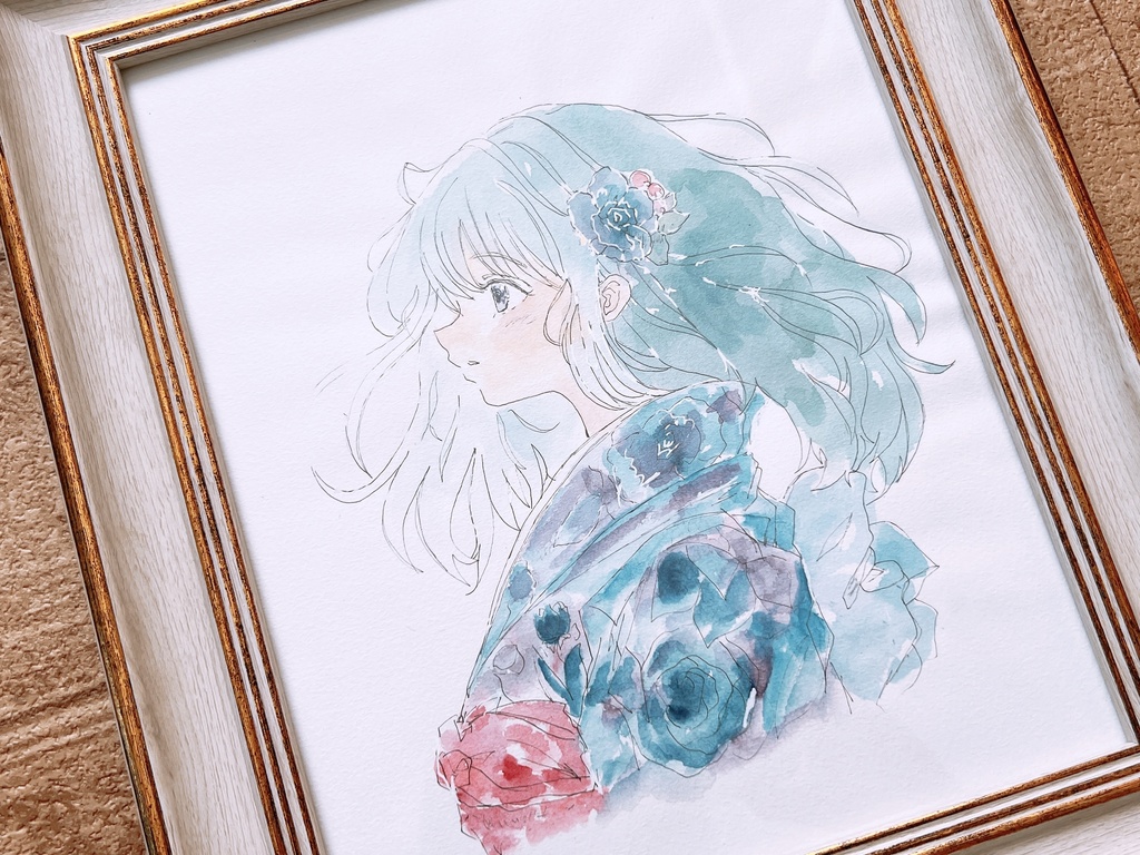 イラスト額装原画 (横202㎜×縦255㎜) Airy Harmony