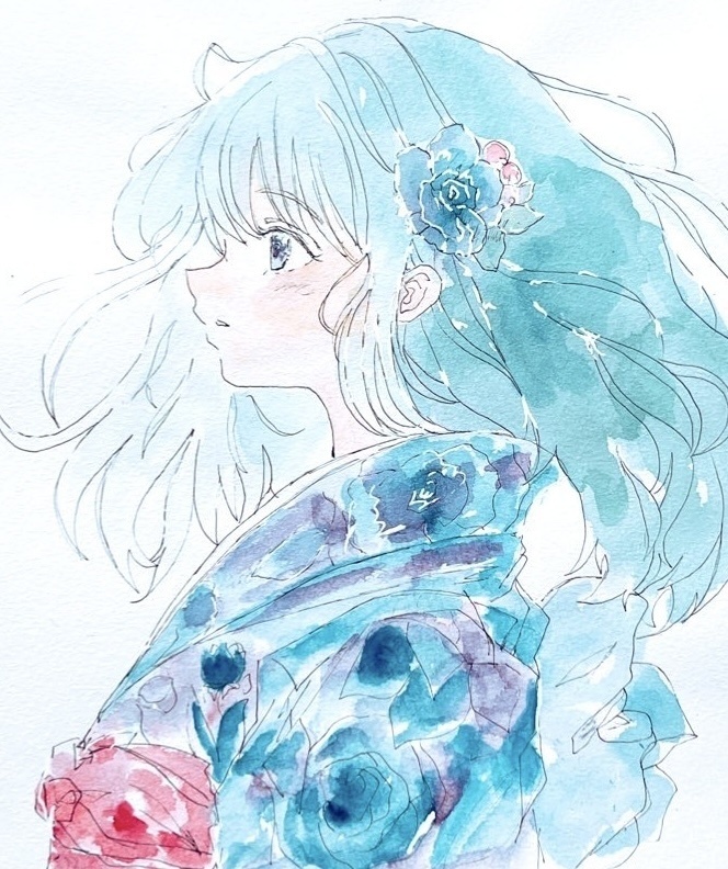 イラスト額装原画 (横202㎜×縦255㎜) Airy Harmony