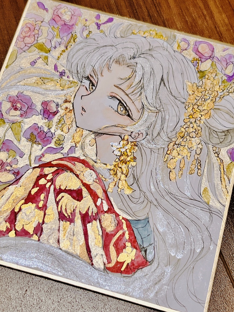 【新作】ミニ色紙原画-Luminaria-