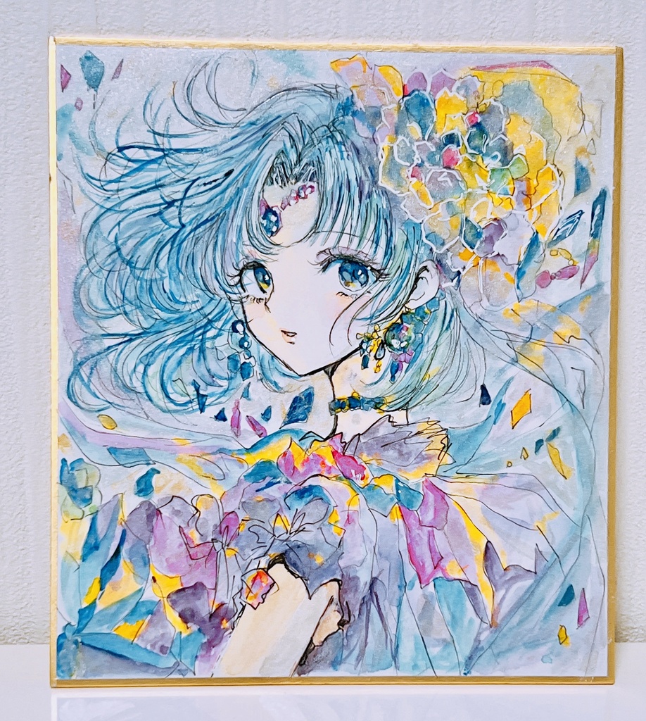 【新作】ミニ色紙原画-Lunaris-