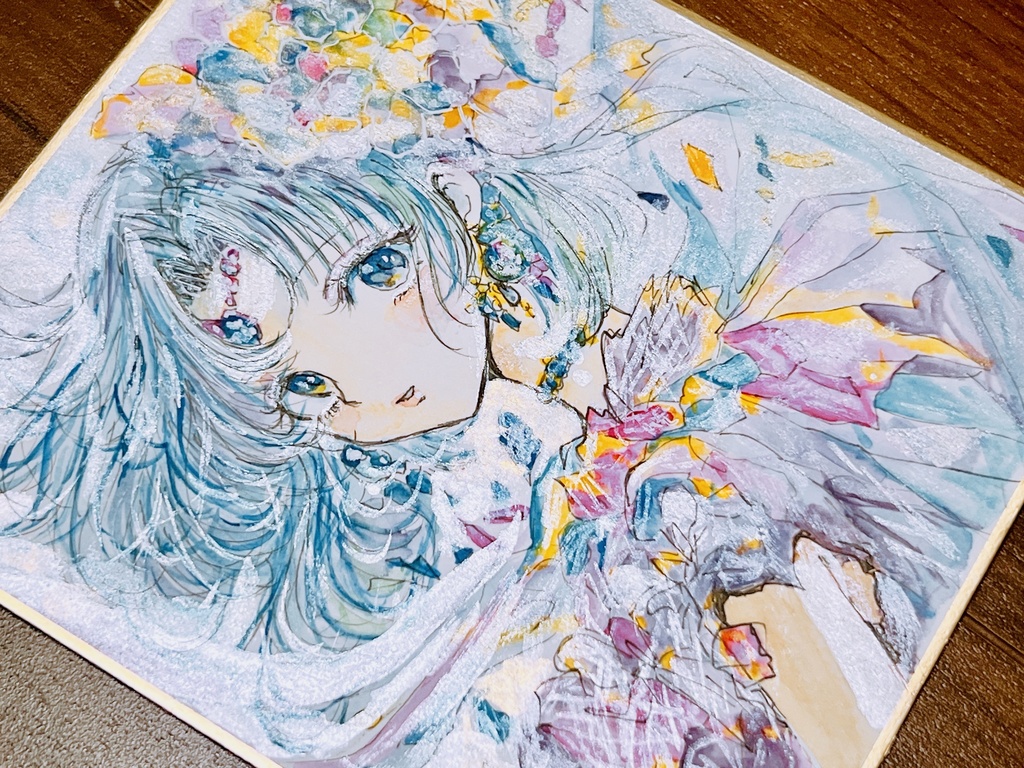 【新作】ミニ色紙原画-Lunaris-