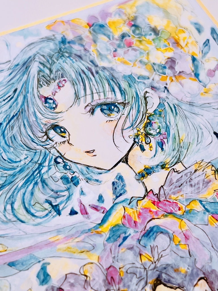 【新作】ミニ色紙原画-Lunaris-