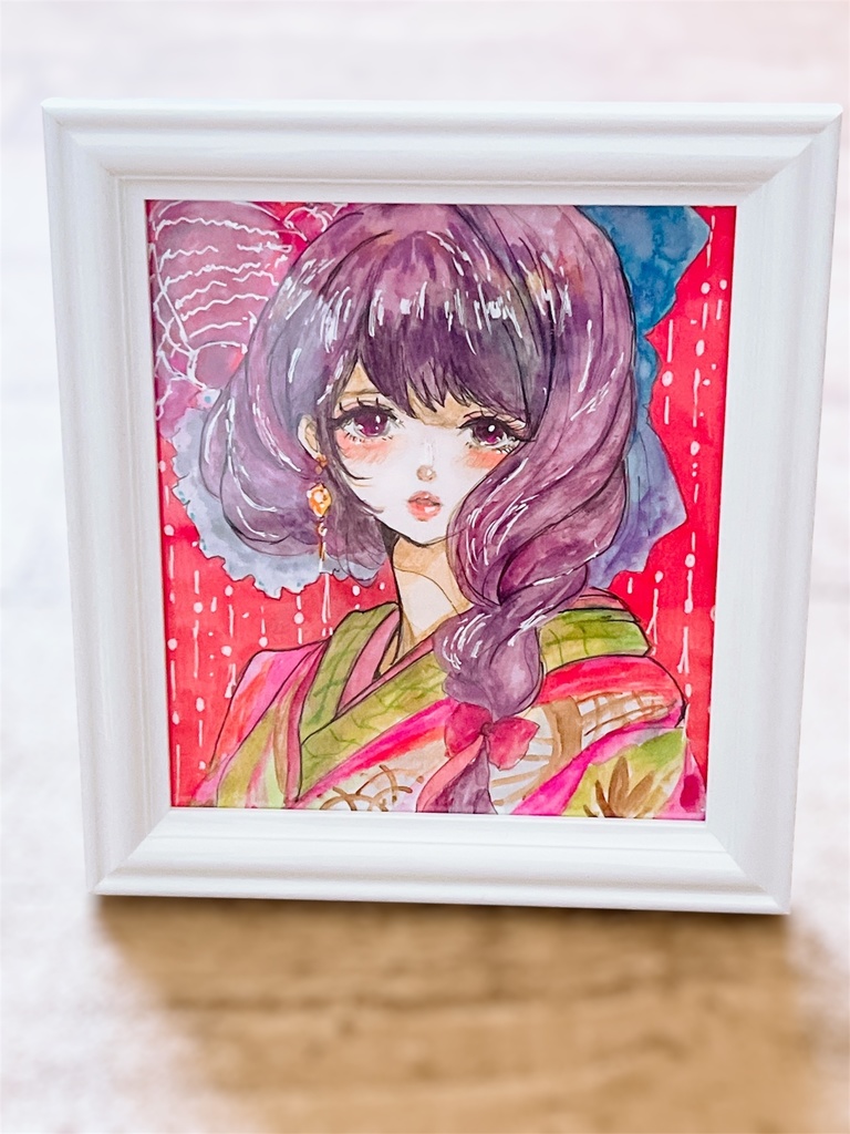 【新作】ミニ色紙原画-Antique Lily-