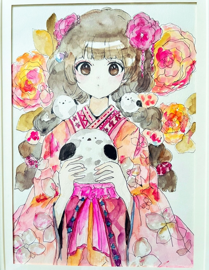 【A4額装原画】花ごころ