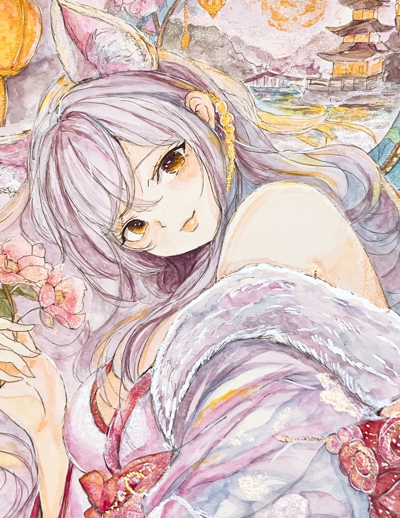 【A4額装原画】宵桜