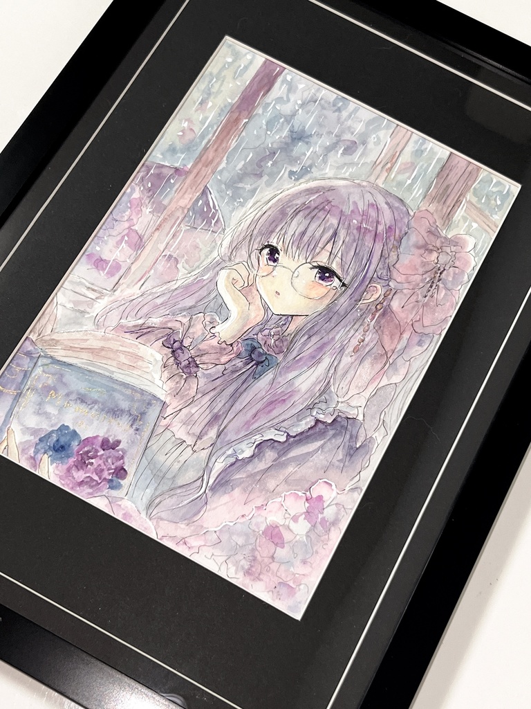 【A5原画/A4額装】雨の日のしおり