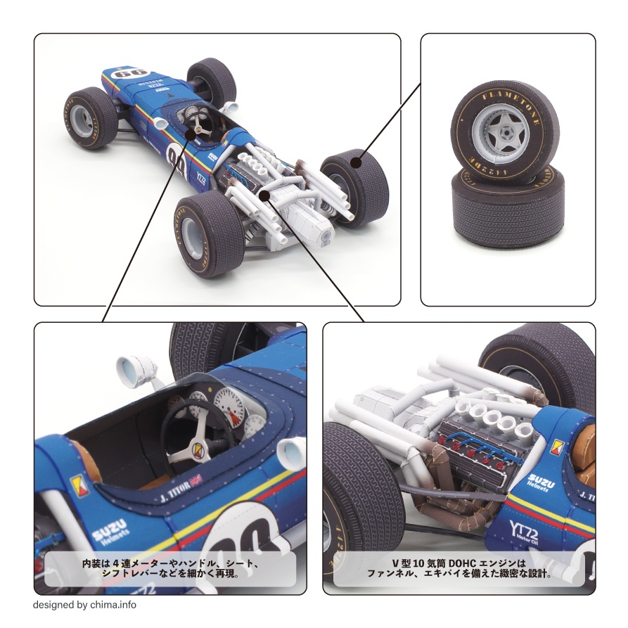 クラシックオープンホイールレーサー ーペーパークラフトー 【データ販売】