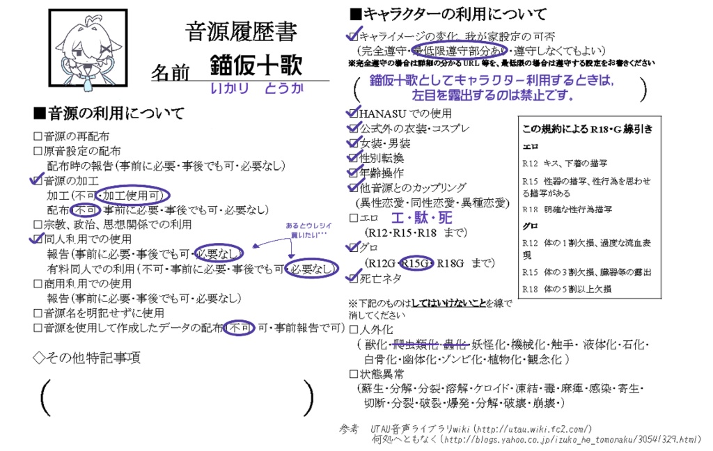 【UTAU音源】錨仮十歌【連続音】