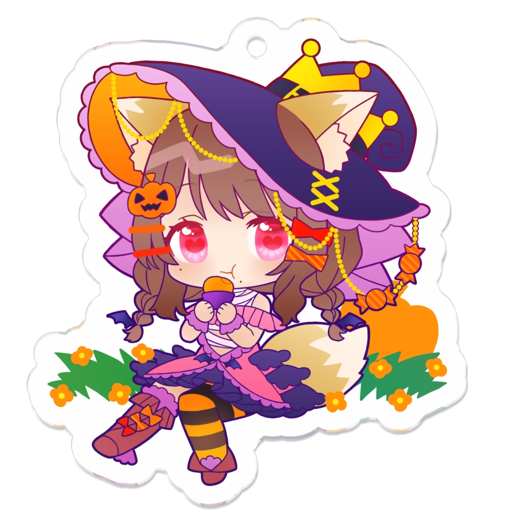 お狐様ゆいのちゃんハロウィンアクリルキーホルダー