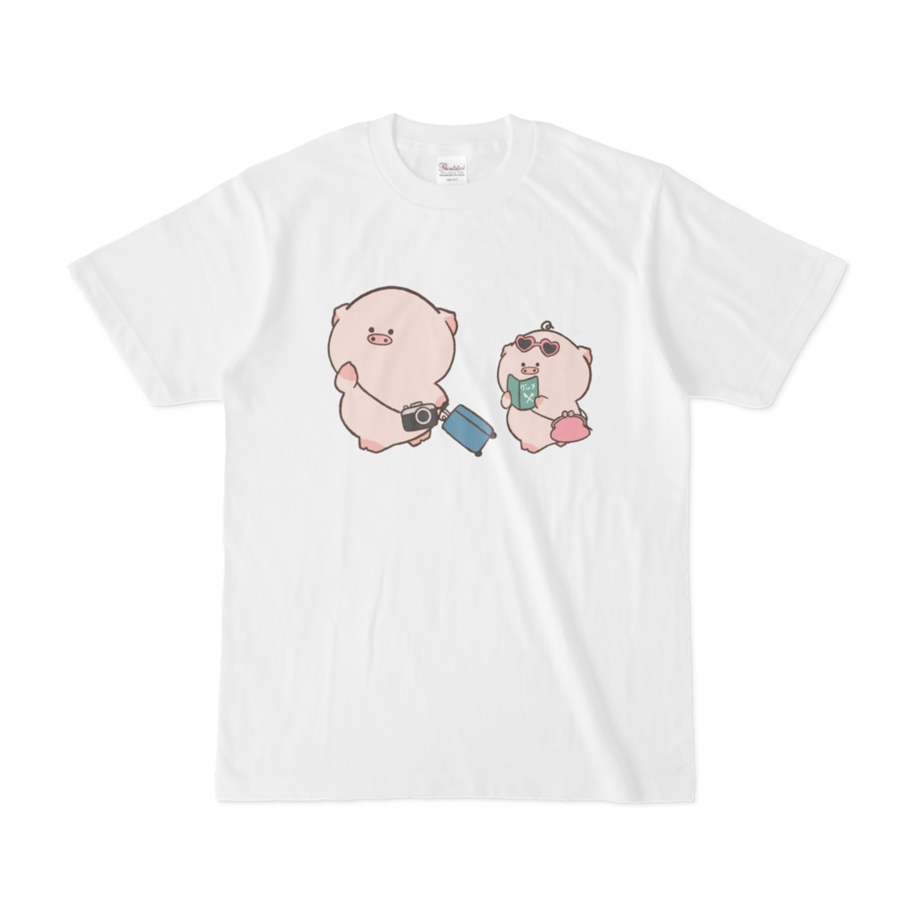 ぶたさんと旅行Tシャツ