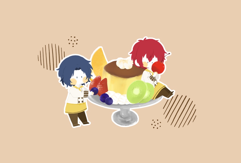 ゆきむらとまるいのプリンアクリルキーホルダー