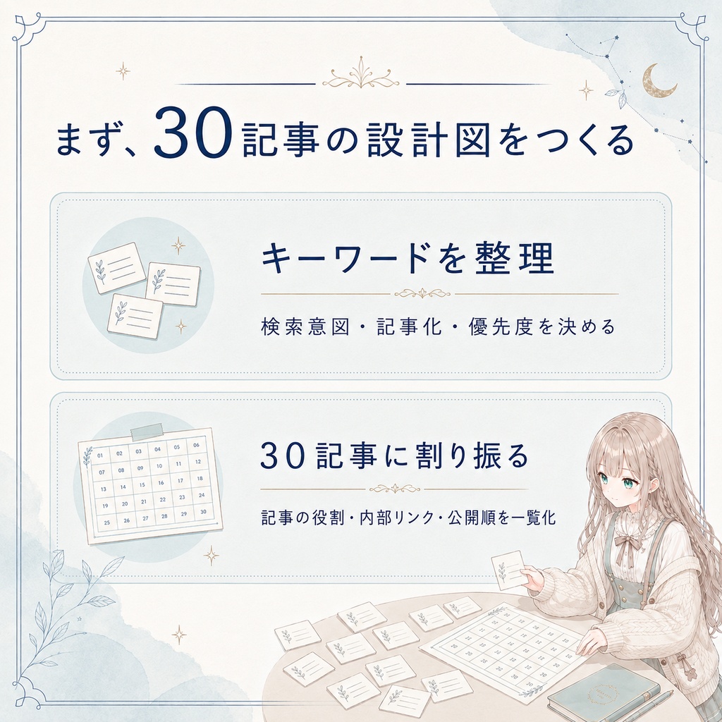 待つ集客ブログ設計キット|最初の30記事・キーワード・導線・CTAを決める
