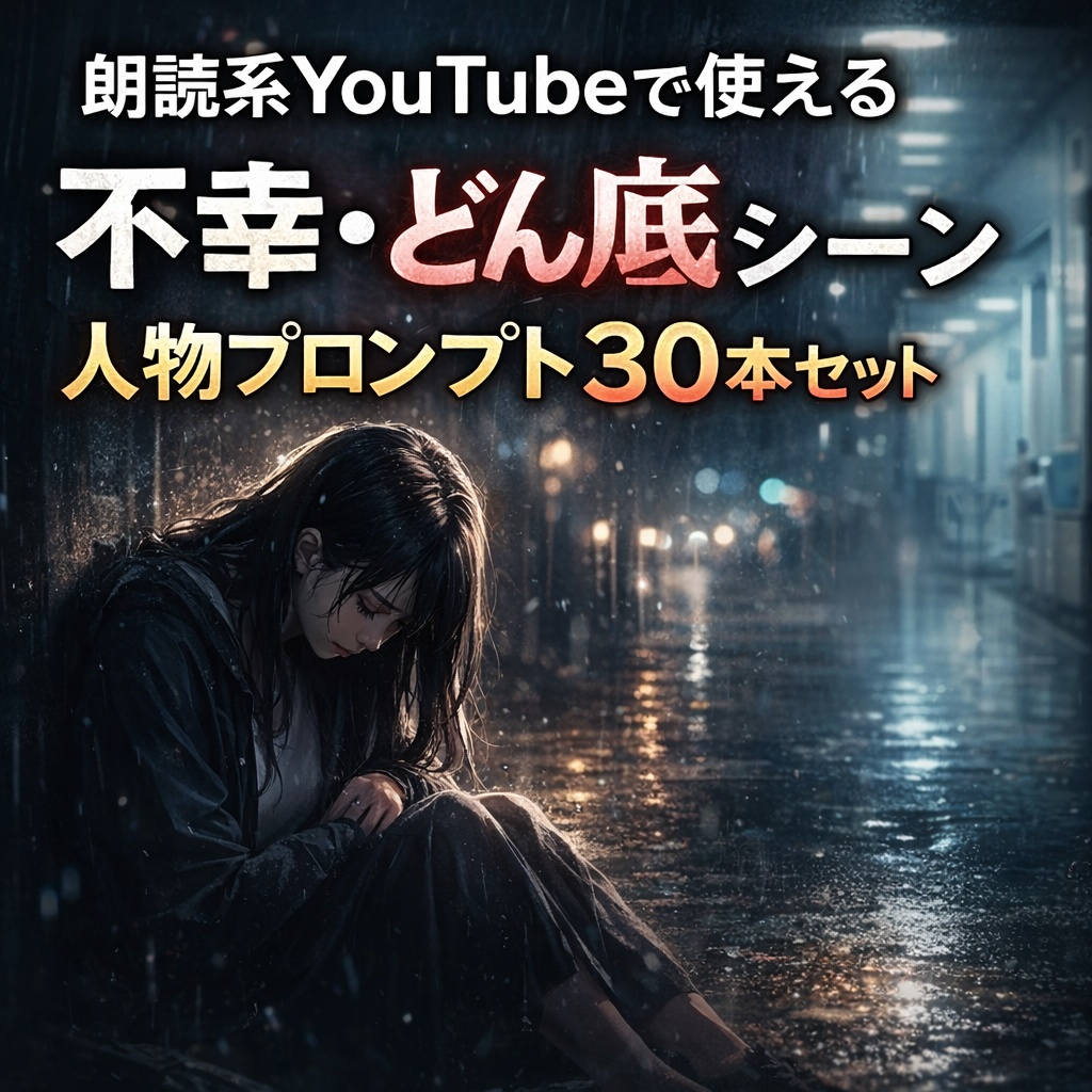 朗読系YouTubeで使える 不幸・どん底シーンAIプロンプト30本セット