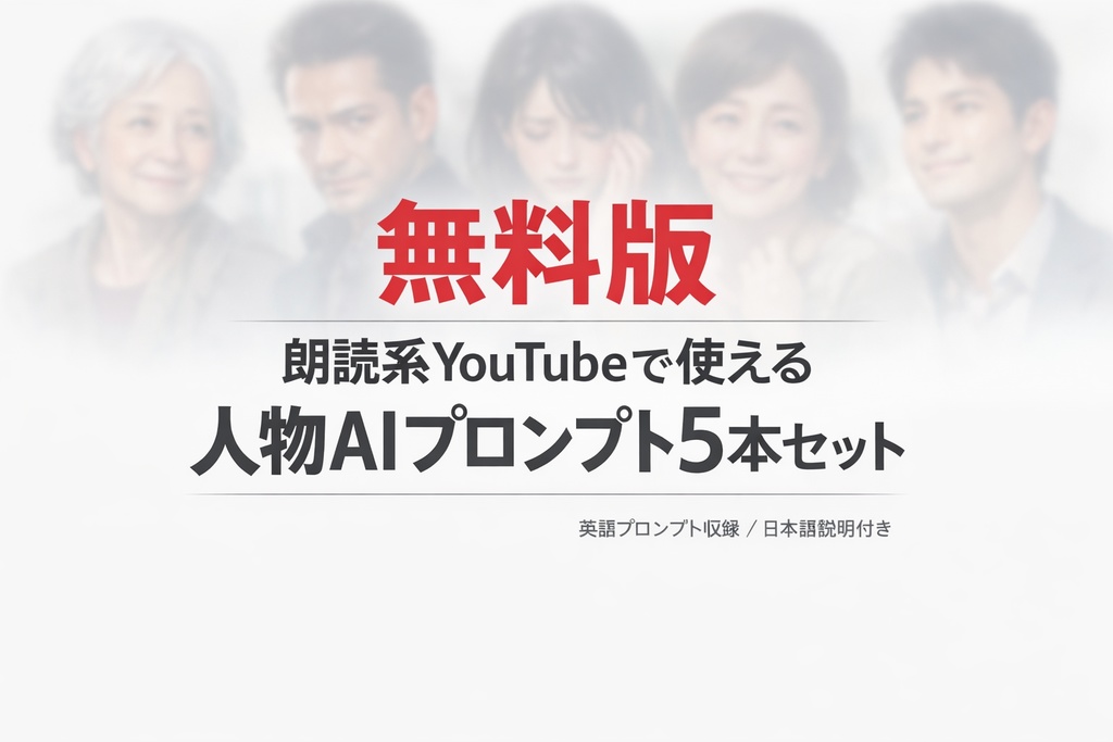 無料版｜朗読系YouTubeで使える 人物AIプロンプト5本セット