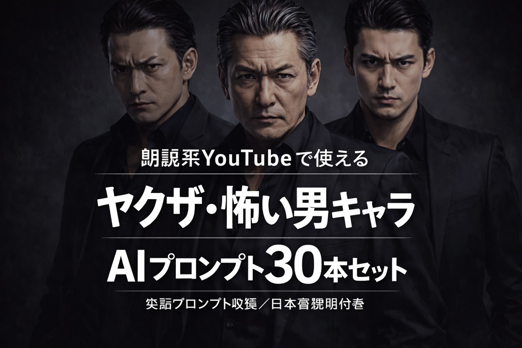 朗読系YouTubeで使える ヤクザ・怖い男キャラAIプロンプト30本セット