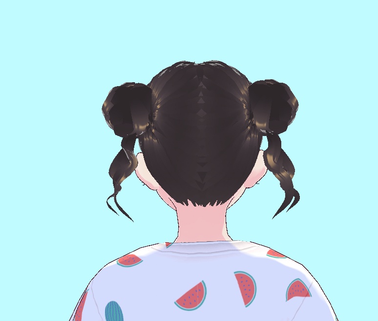 でかだんごツインがかわいい୨ෆ୧アイドルくらげヘア #Vroid #ヘアプリセット