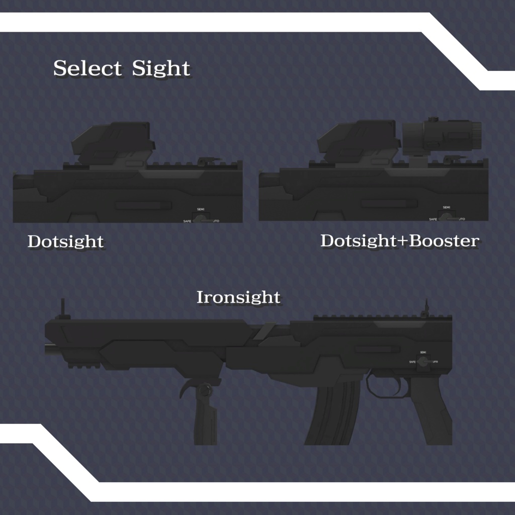 【オリジナル3Dモデル】アサルトライフル AFW13