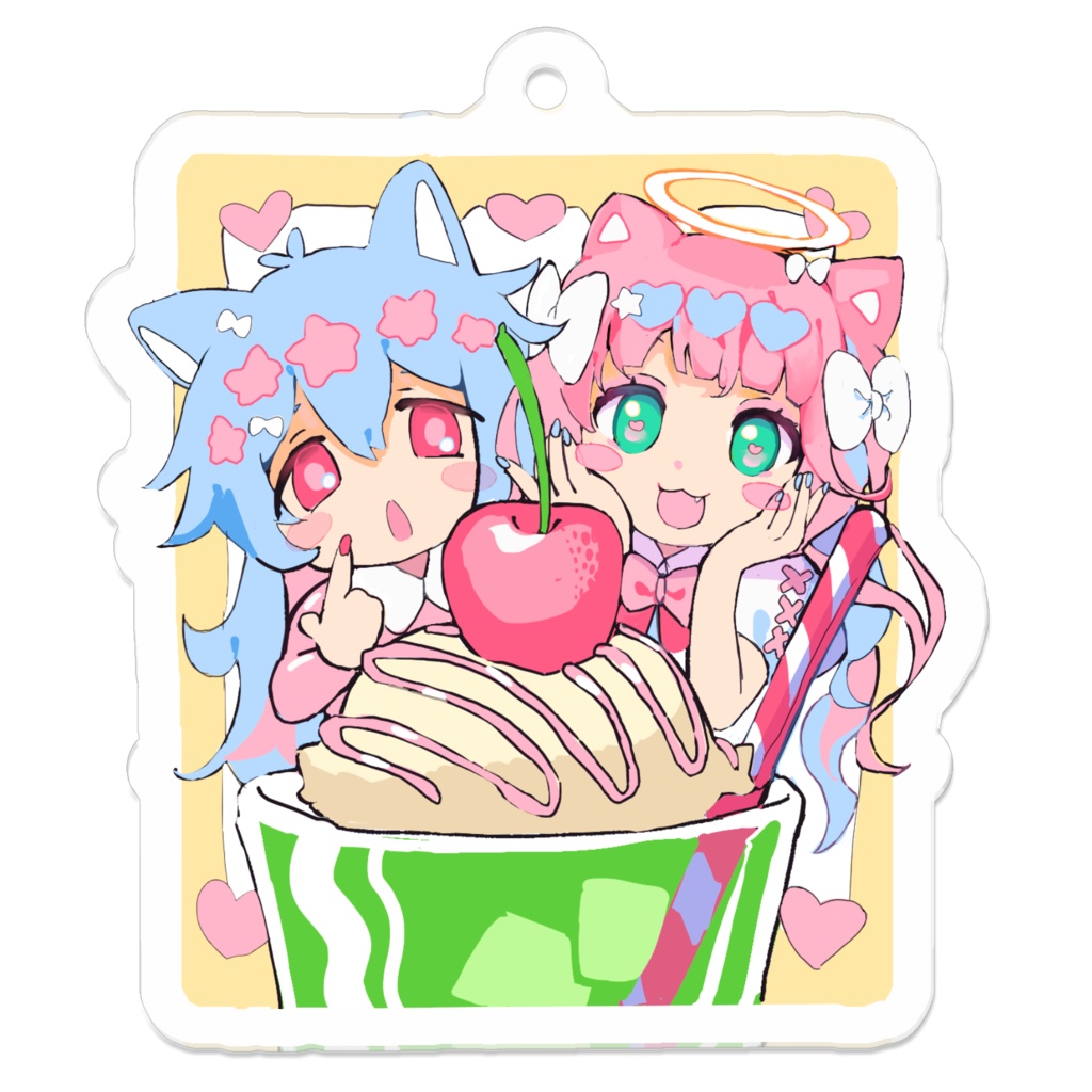 【アクリルキーホルダー】『ツインそーだけもみみ』