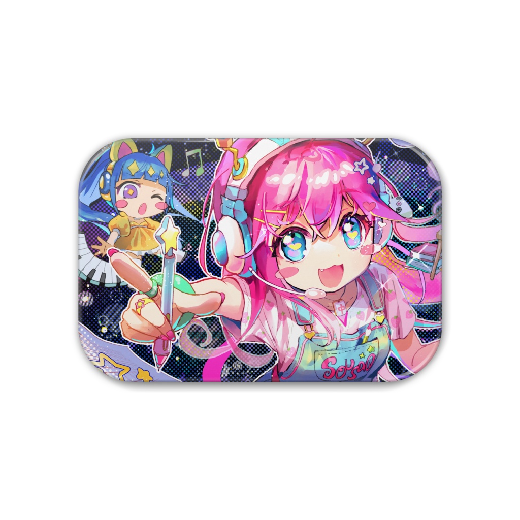 【角丸缶バッジ】『さいばー萌えDJちゃん』