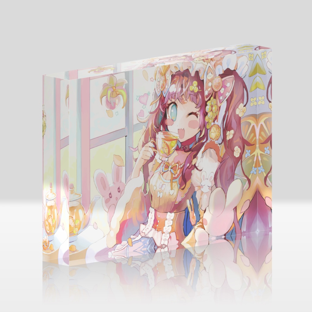 うさちゃんついんてアクリルブロック