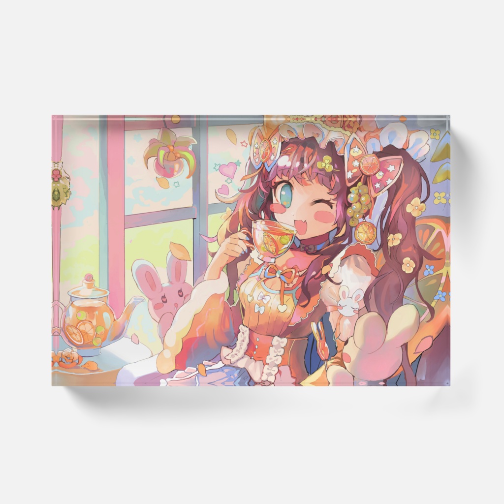 うさちゃんついんてアクリルブロック