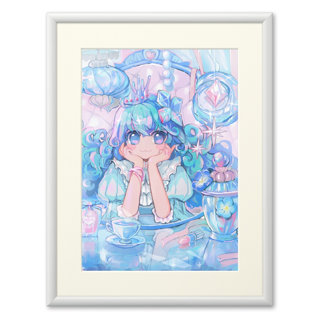 複製画　水色宝石