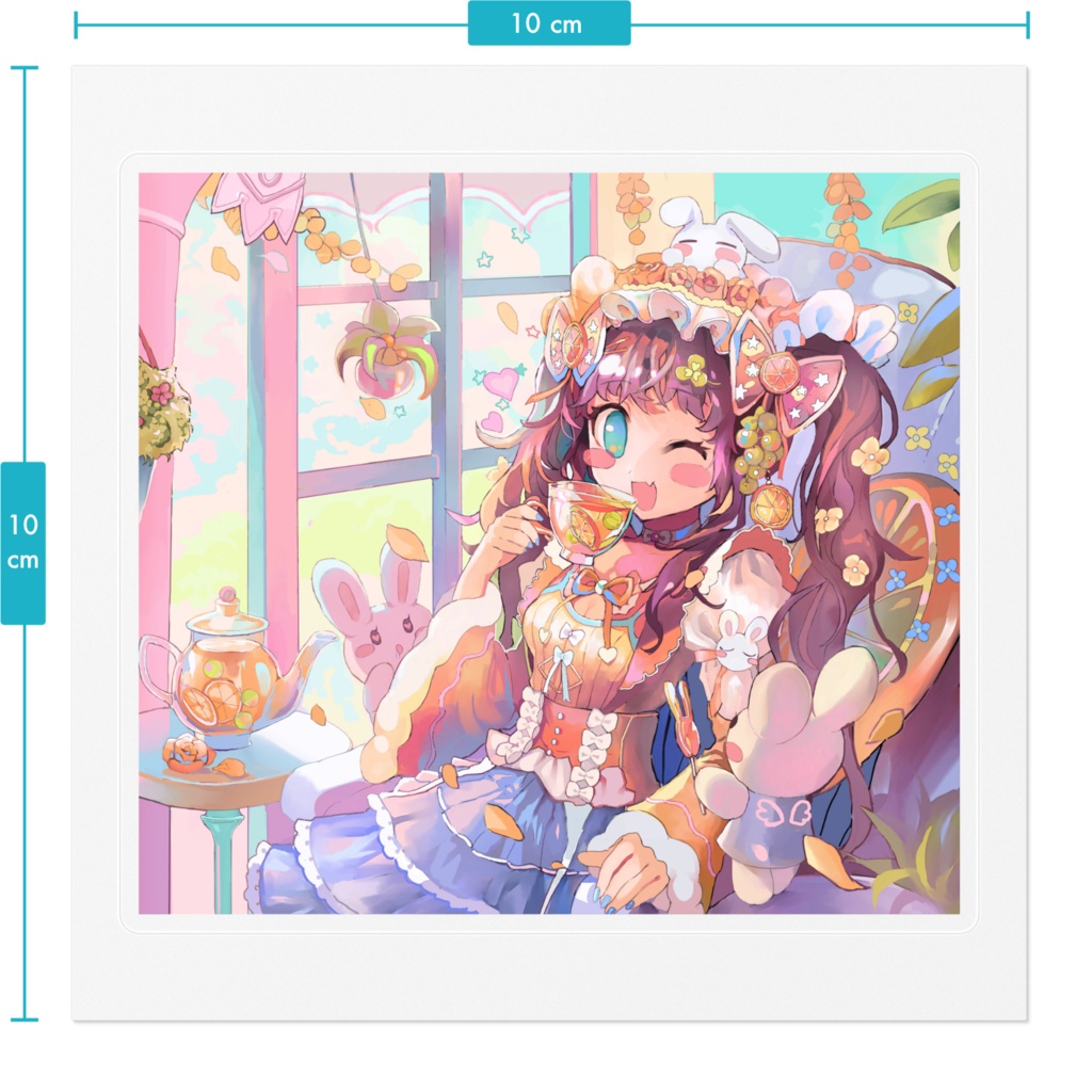 うさぎとオレンジとツインテステッカー