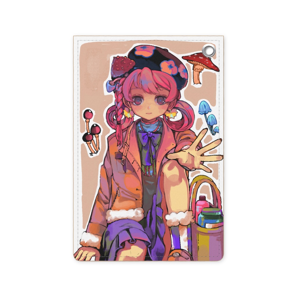 きのこパスケース - 70 x 105 (mm)