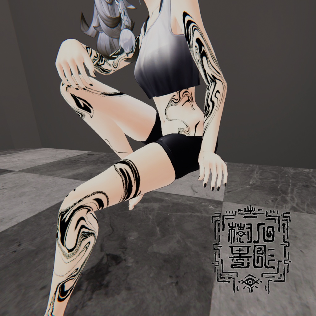 【VRC】smoke tattoo texture 煙モチーフタトゥー