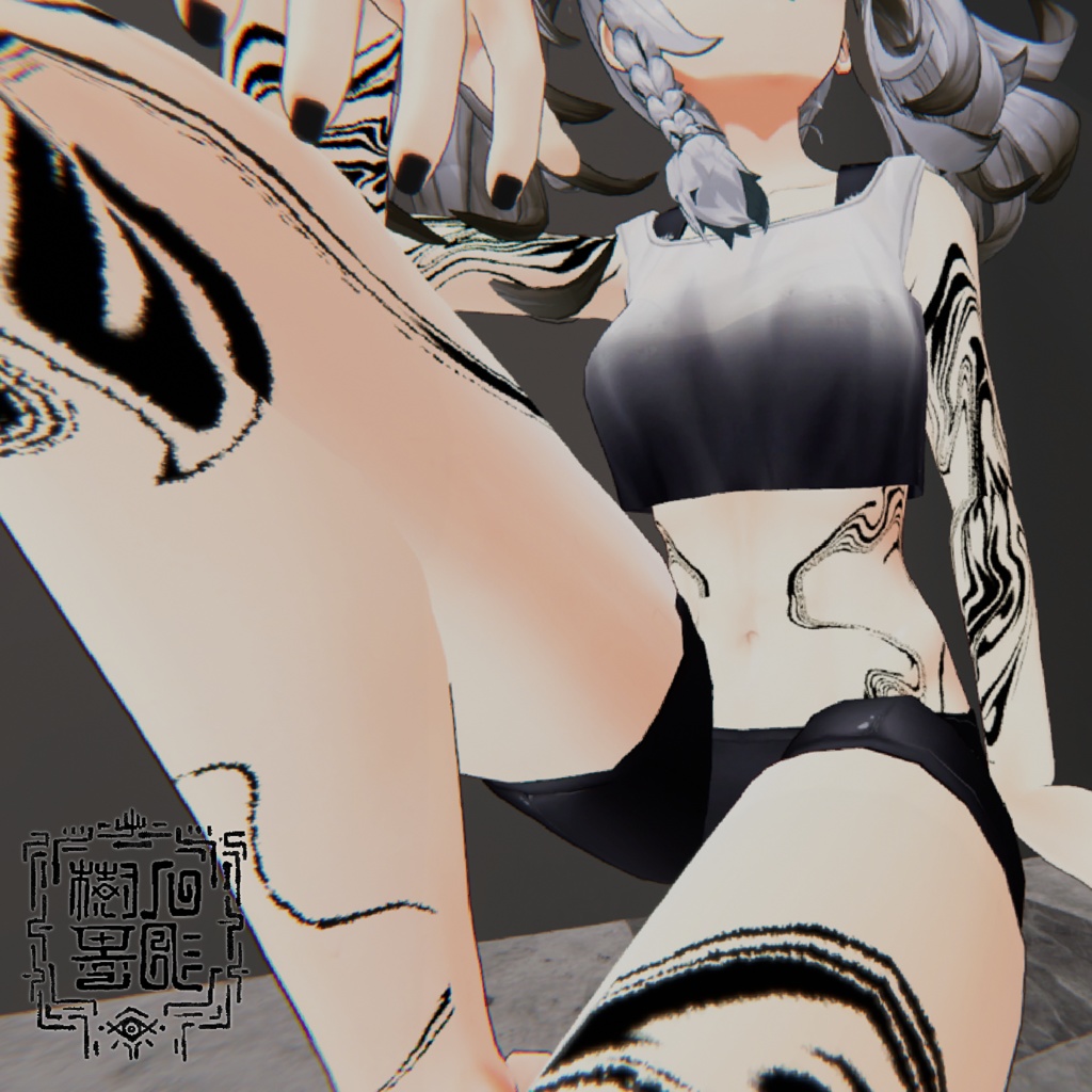 【VRC】smoke tattoo texture 煙モチーフタトゥー