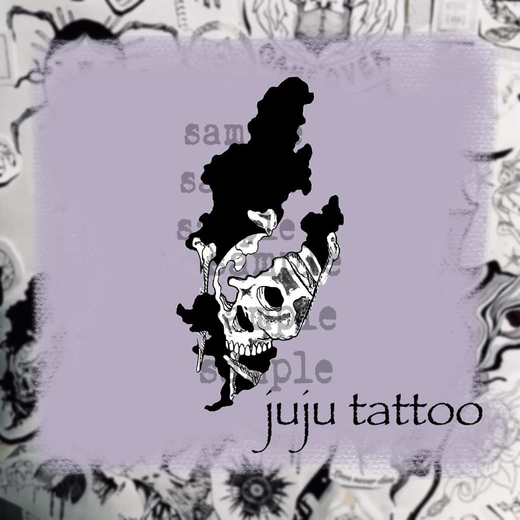 【VRC】Skull and Smoke tattoo texture 髑髏・煙モチーフタトゥー
