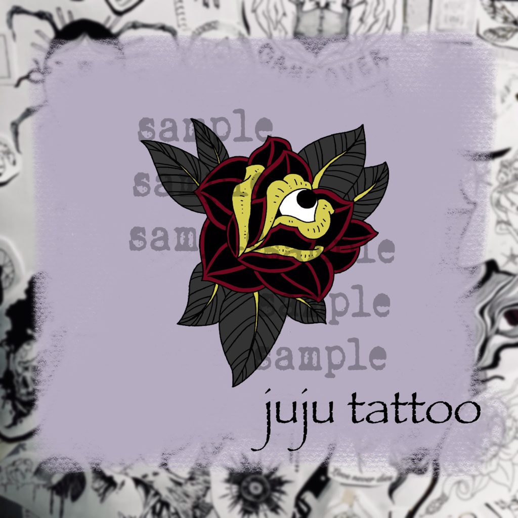 【VRC】Eye x Rose texture 目×薔薇モチーフタトゥー