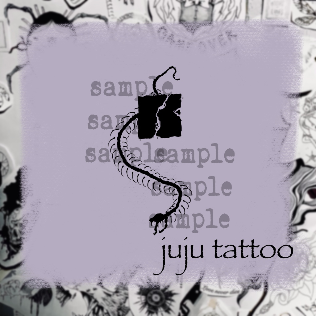 【VRC】 Snake Bone texture 蛇骨モチーフタトゥー