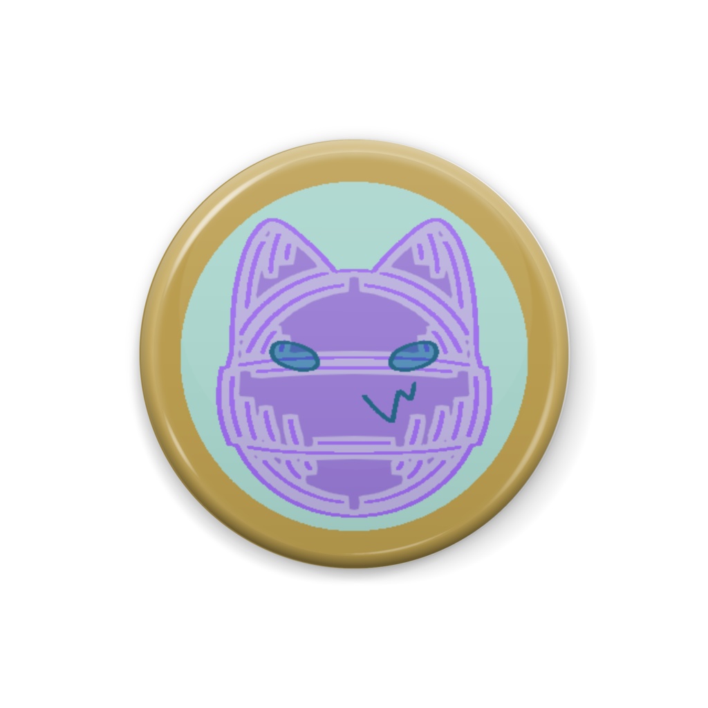 おーかみバッジ藍 -キャンディ風-