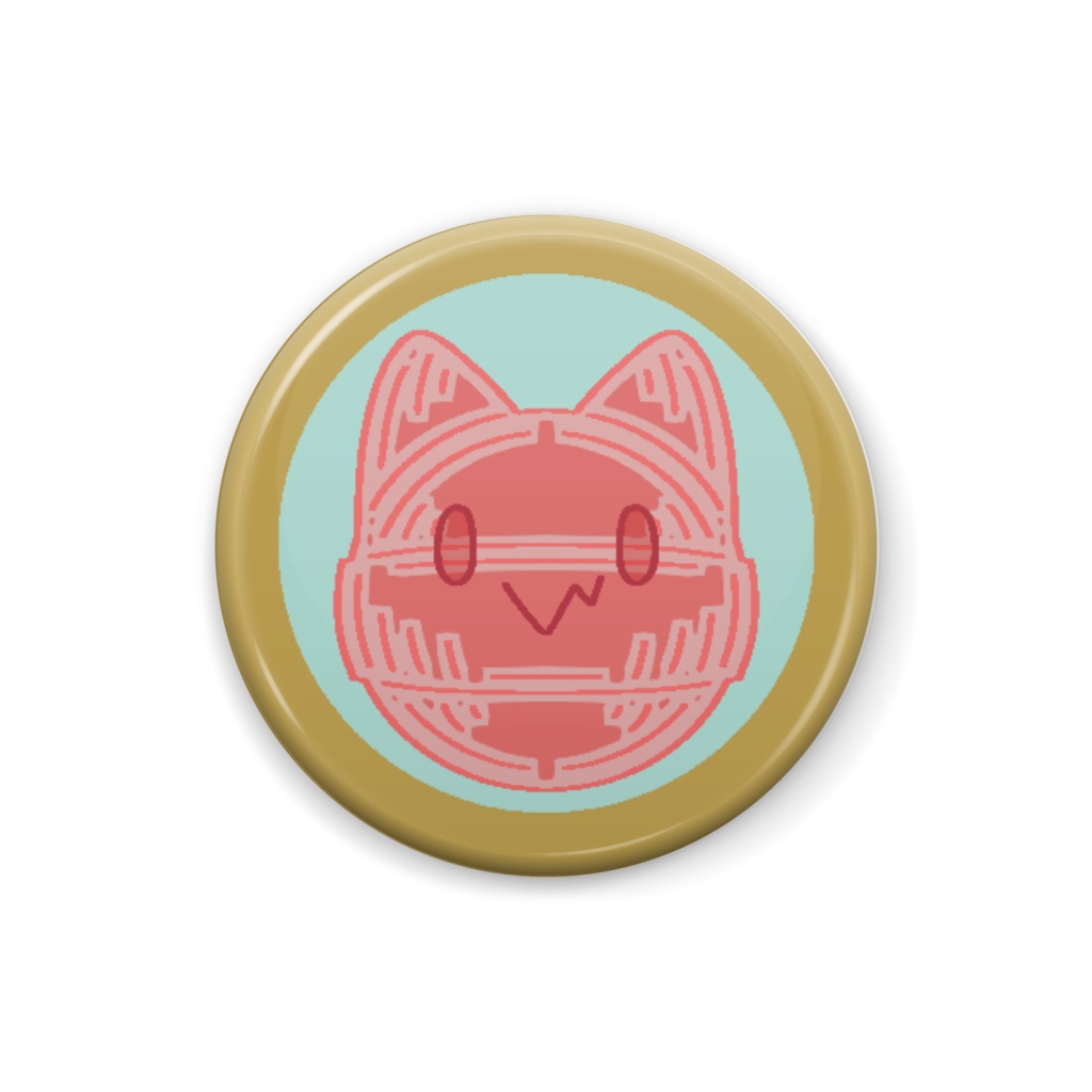 おーかみバッジ緋 -キャンディ風-