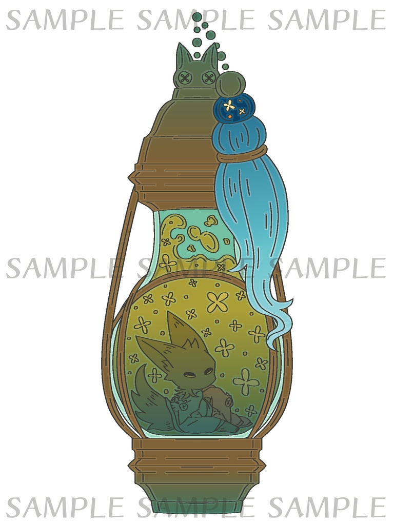 おーかみアクキー藍 -銀木犀の香り-