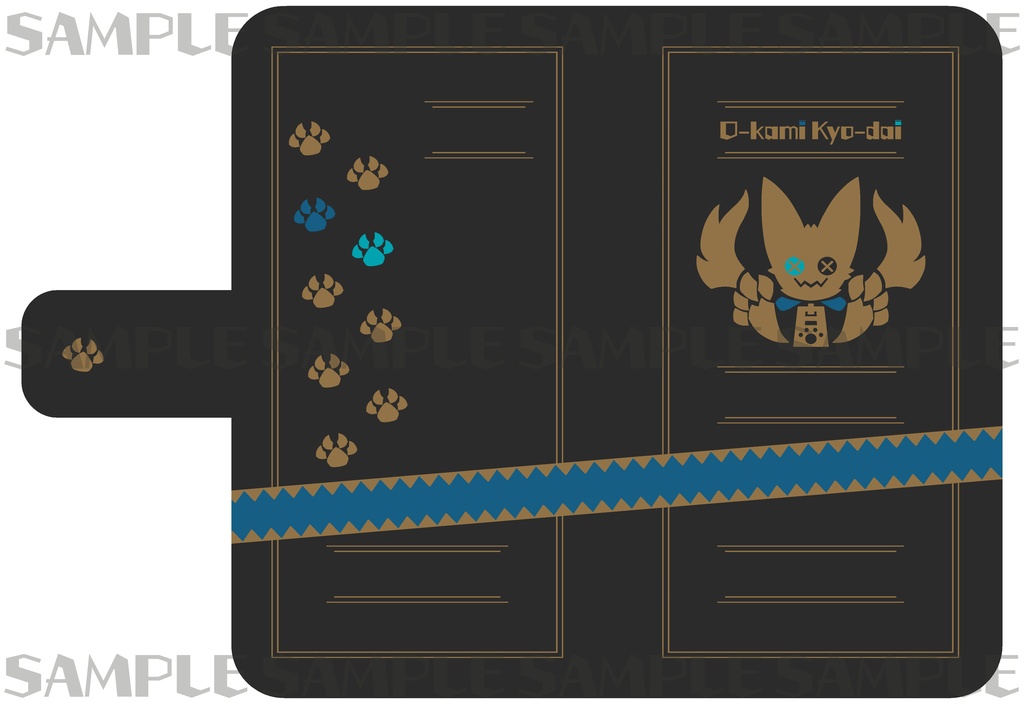 おーかみiPhoneケース藍 -おーかみロゴ-