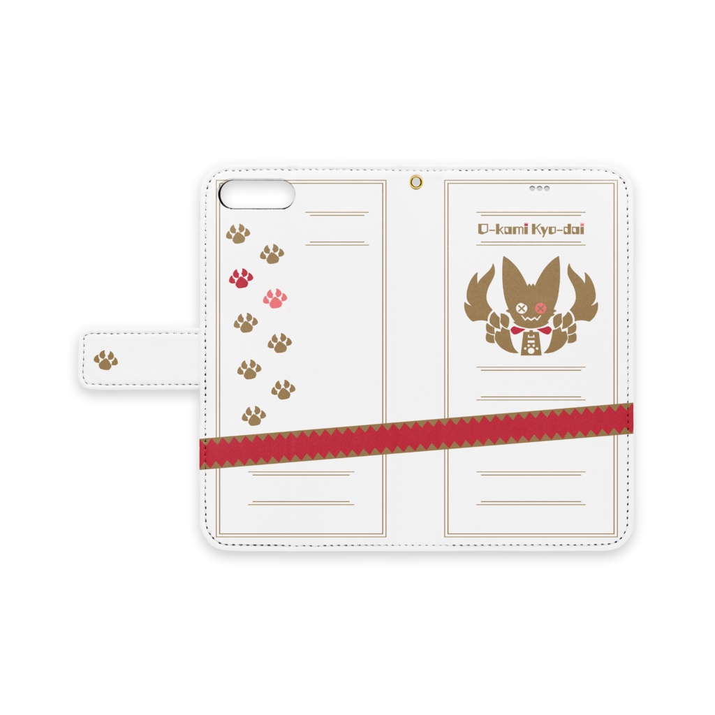 おーかみiPhoneケース緋 -おーかみロゴ-