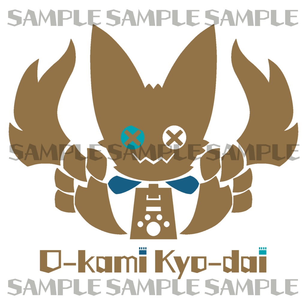 おーかみパーカー藍 -おーかみロゴ-