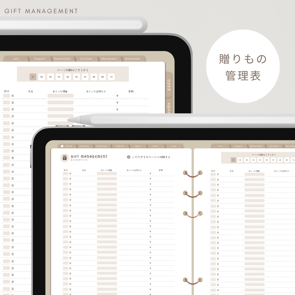 【NATURAL】カラバリ全5色✨今からでも使用できるデジタル家計簿/Goodnotesで使える/デジタル月間家計簿/家計簿セット/月間/日にちごとの支出/週間支出/デジタルプランナー