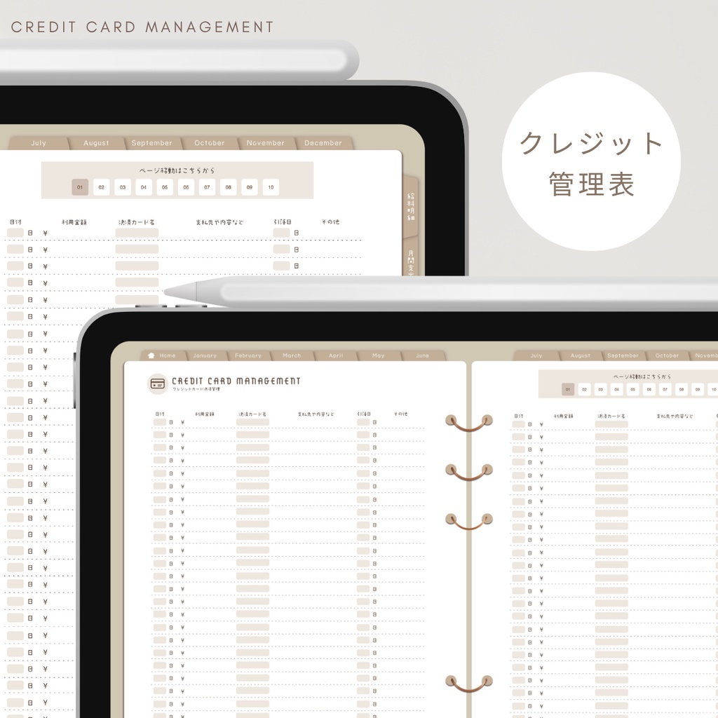 【NATURAL】カラバリ全5色✨今からでも使用できるデジタル家計簿/Goodnotesで使える/デジタル月間家計簿/家計簿セット/月間/日にちごとの支出/週間支出/デジタルプランナー