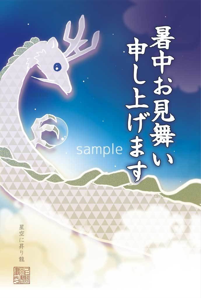 暑中見舞い(私製はがき10入)星空に昇り龍
