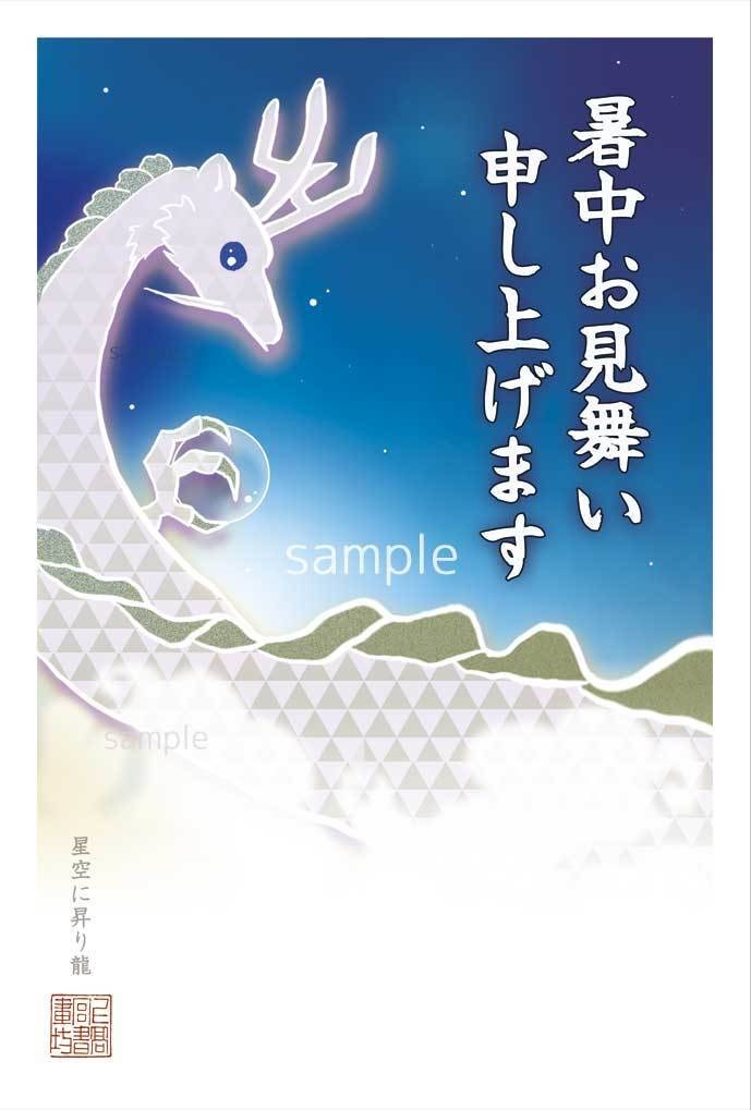 暑中見舞い(私製はがき10入)星空に昇り龍